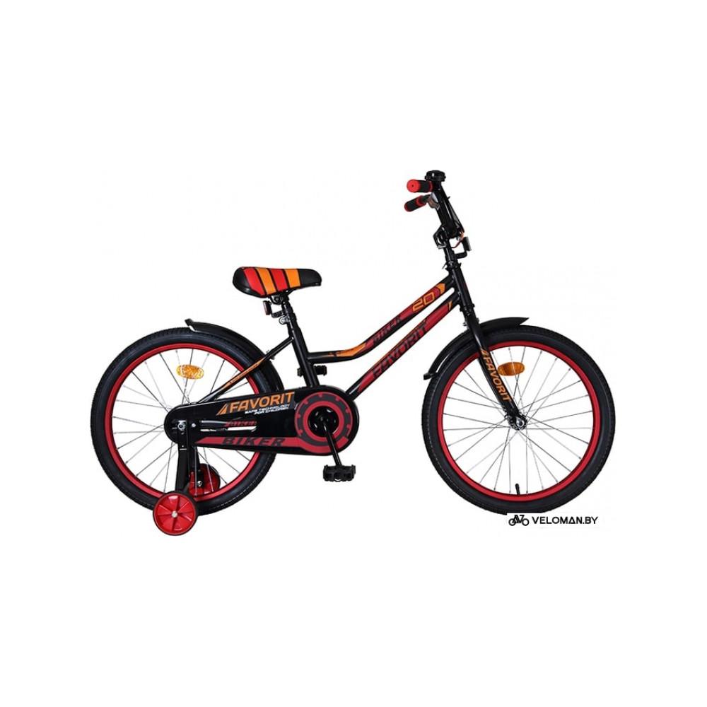 Детский велосипед Favorit Biker 20 2021 (черный/красный)