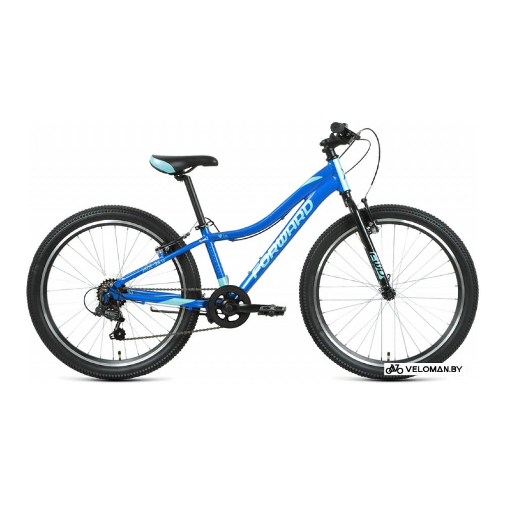 Велосипед горный Forward Jade 24 1.0 2022 (синий/бирюзовый)