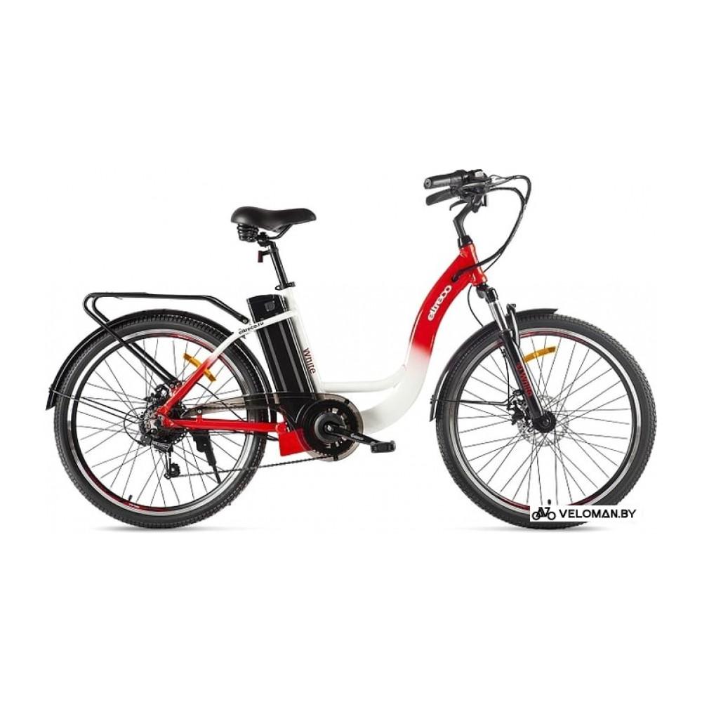 Электровелосипед городской Eltreco White 2021 (белый/красный)