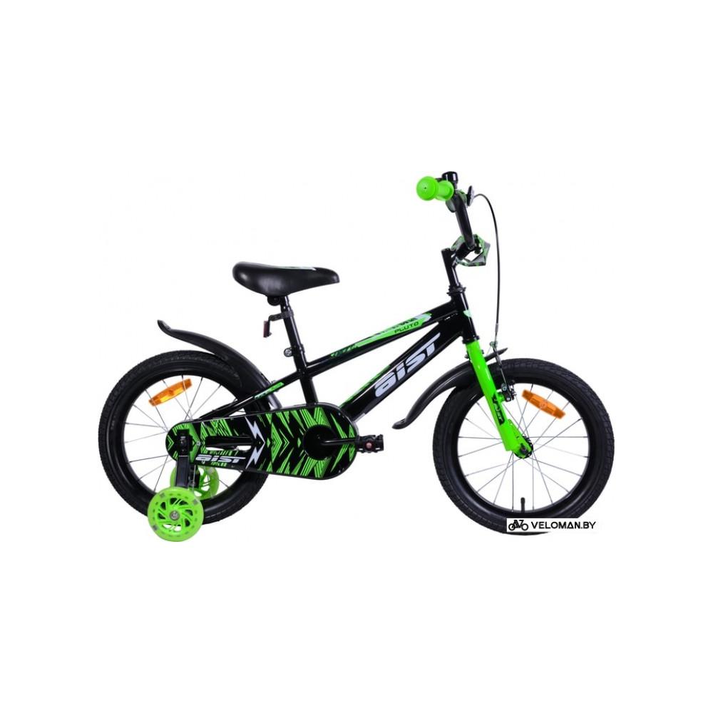 Детский велосипед AIST Pluto 16 (черный/зеленый, 2019)