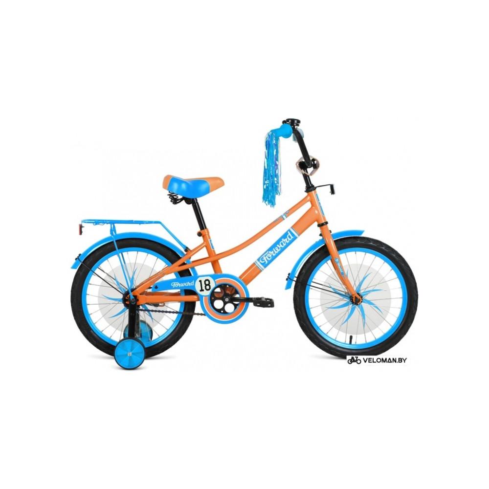 Детский велосипед Forward Azure 18 2021 (коричневый/голубой)