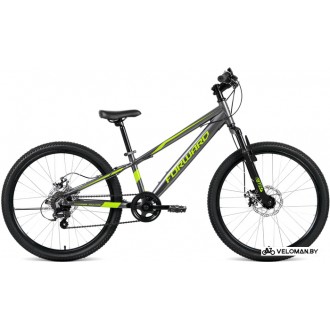 Велосипед горный Forward Rise 24 2.0 D 2022 (серый/зеленый)