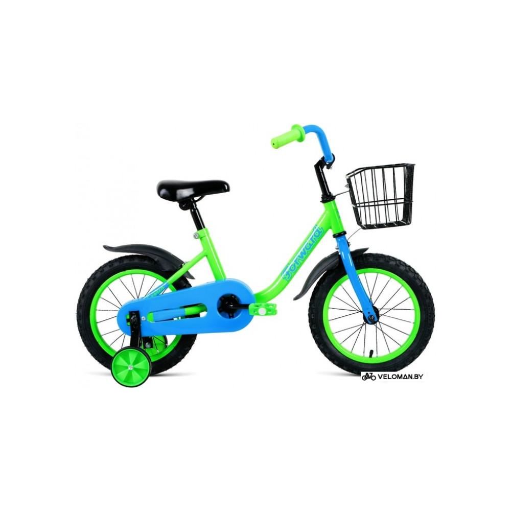 Детский велосипед Forward Barrio 14 2021 (салатовый/голубой)