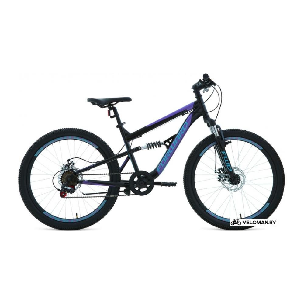 Велосипед Forward Raptor 24 2.0 D 2022 (черный/фиолетовый)