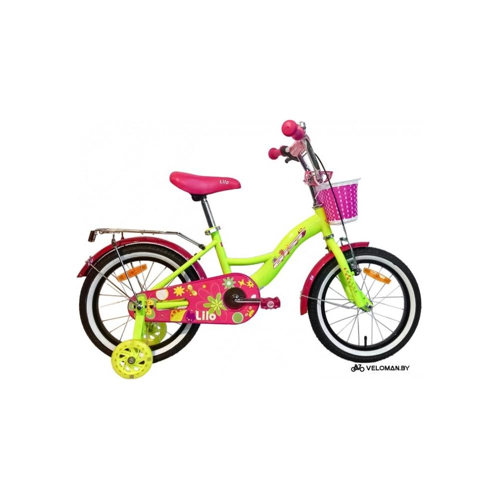 Детский велосипед AIST Lilo 16 (лимонный/розовый, 2019)