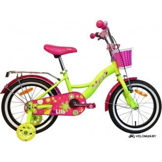 Детский велосипед AIST Lilo 16 (лимонный/розовый, 2020)