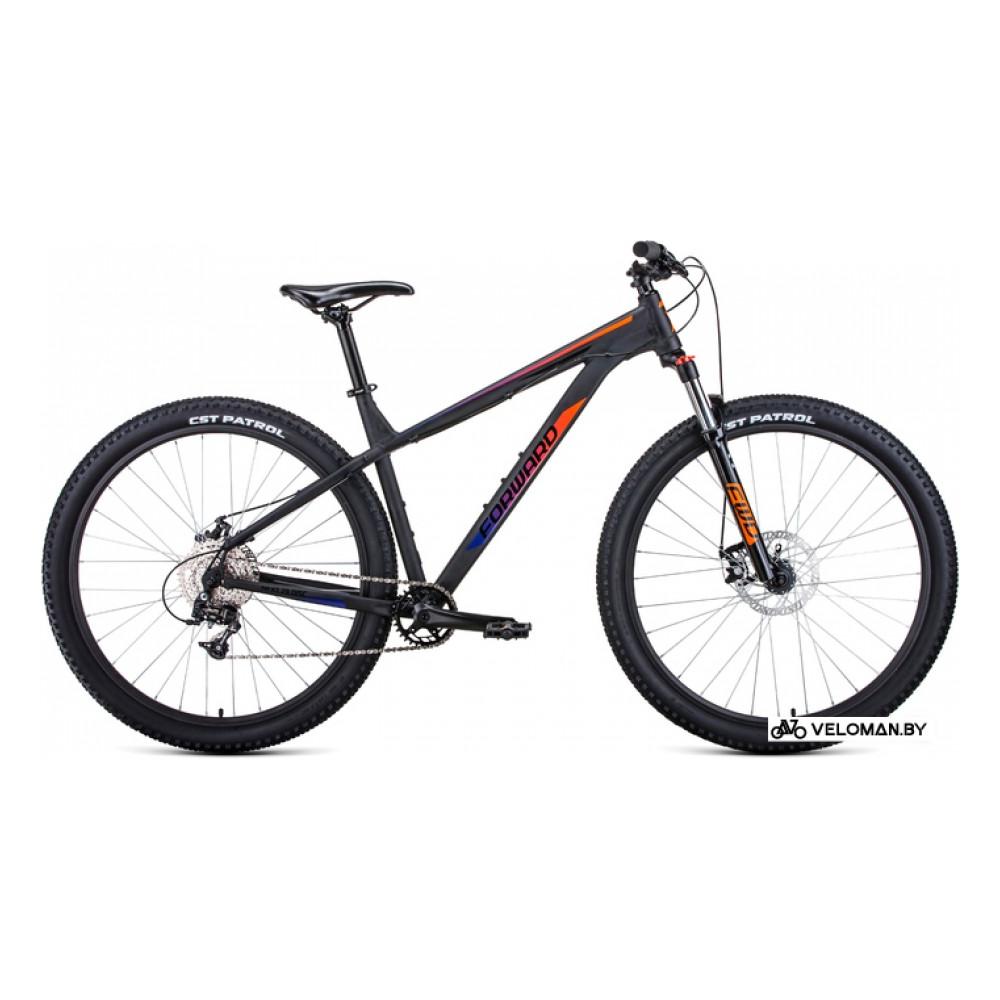 Велосипед горный Forward Next 29 X 2021 (черный матовый/ярко-оранжевый)