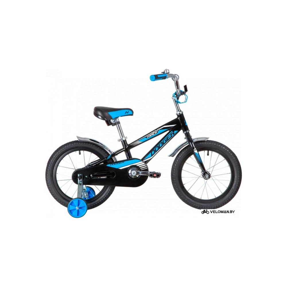 Детский велосипед Novatrack Dodger 16 2020 165ADODGER.BK20 (черный/голубой)