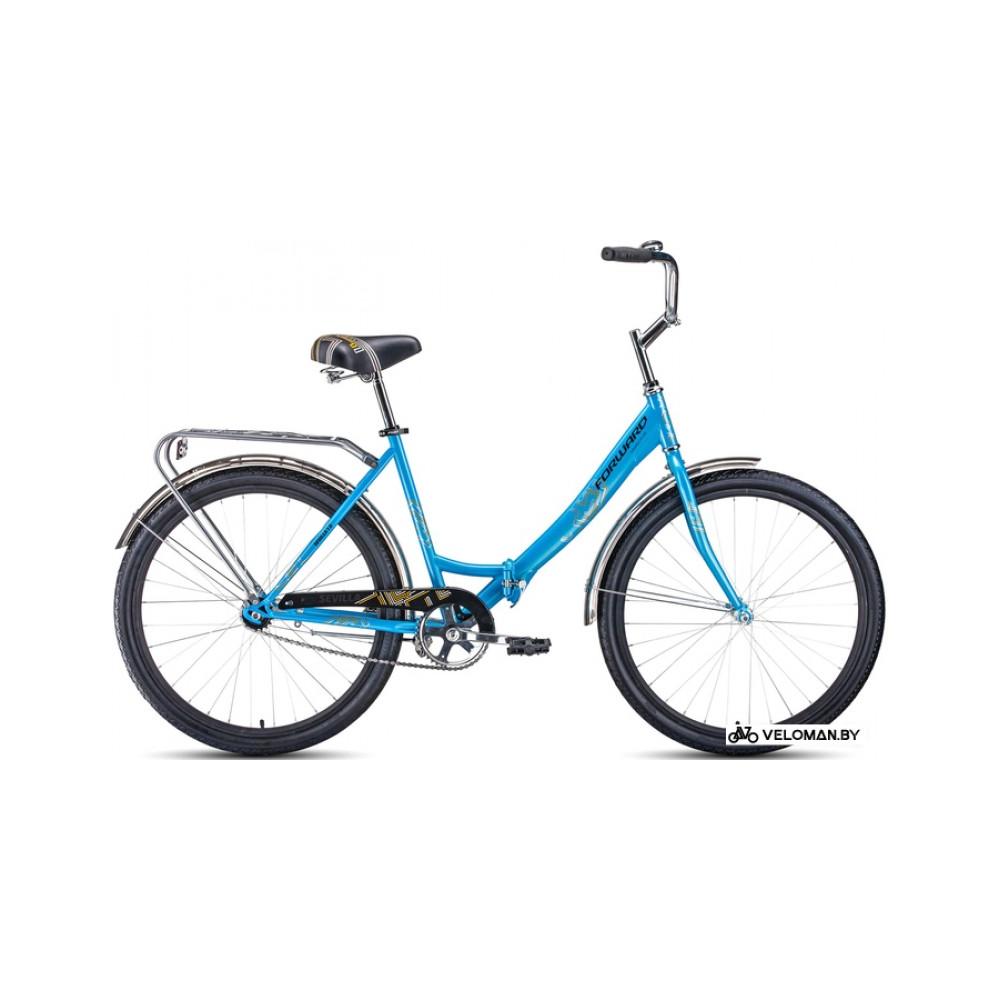 Велосипед городской Forward Sevilla 26 1.0 2022 (синий/серый)