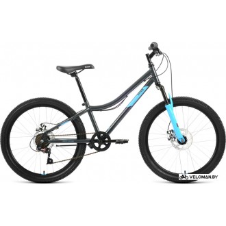 Велосипед горный Altair MTB HT 24 2.0 D 2022 (темно-серый/голубой)