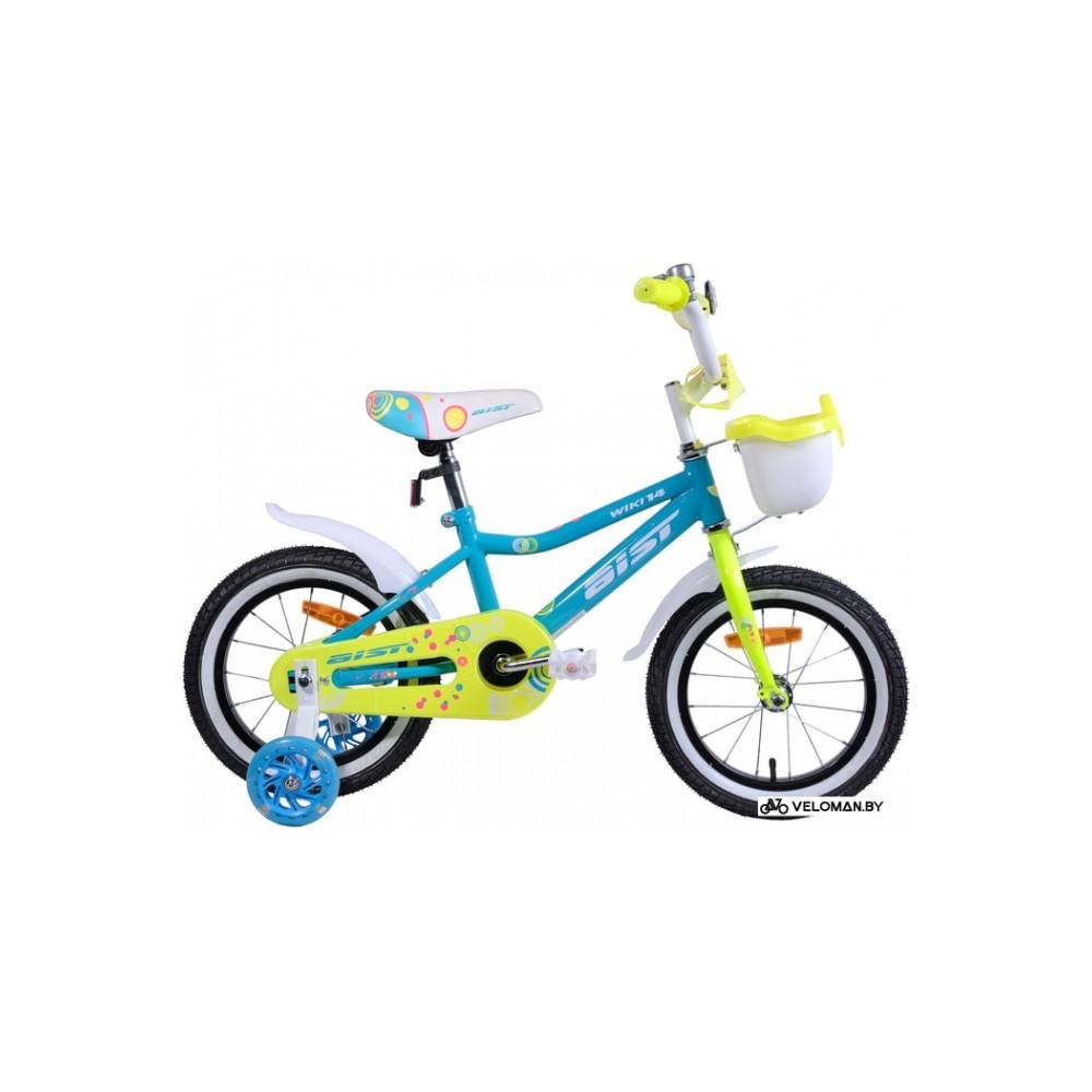 Детский велосипед AIST Wiki 14 (бирюзовый/салатовый, 2019)