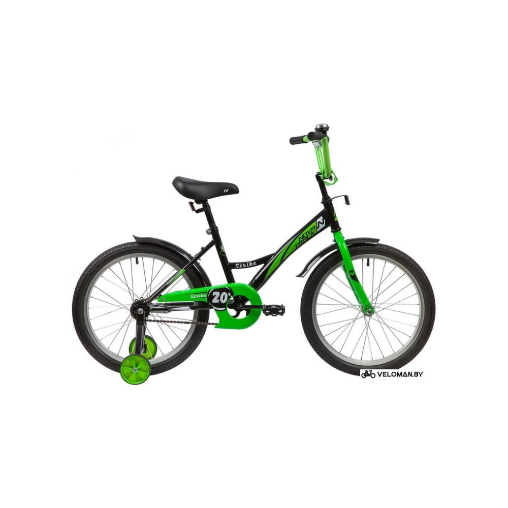 Детский велосипед Novatrack Strike 20 (черный/зеленый)