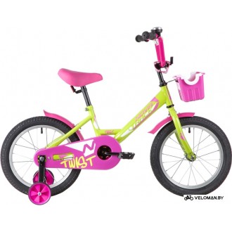 Детский велосипед Novatrack Twist New 16 2020 161TWIST.GNP20 (зеленый/розовый)