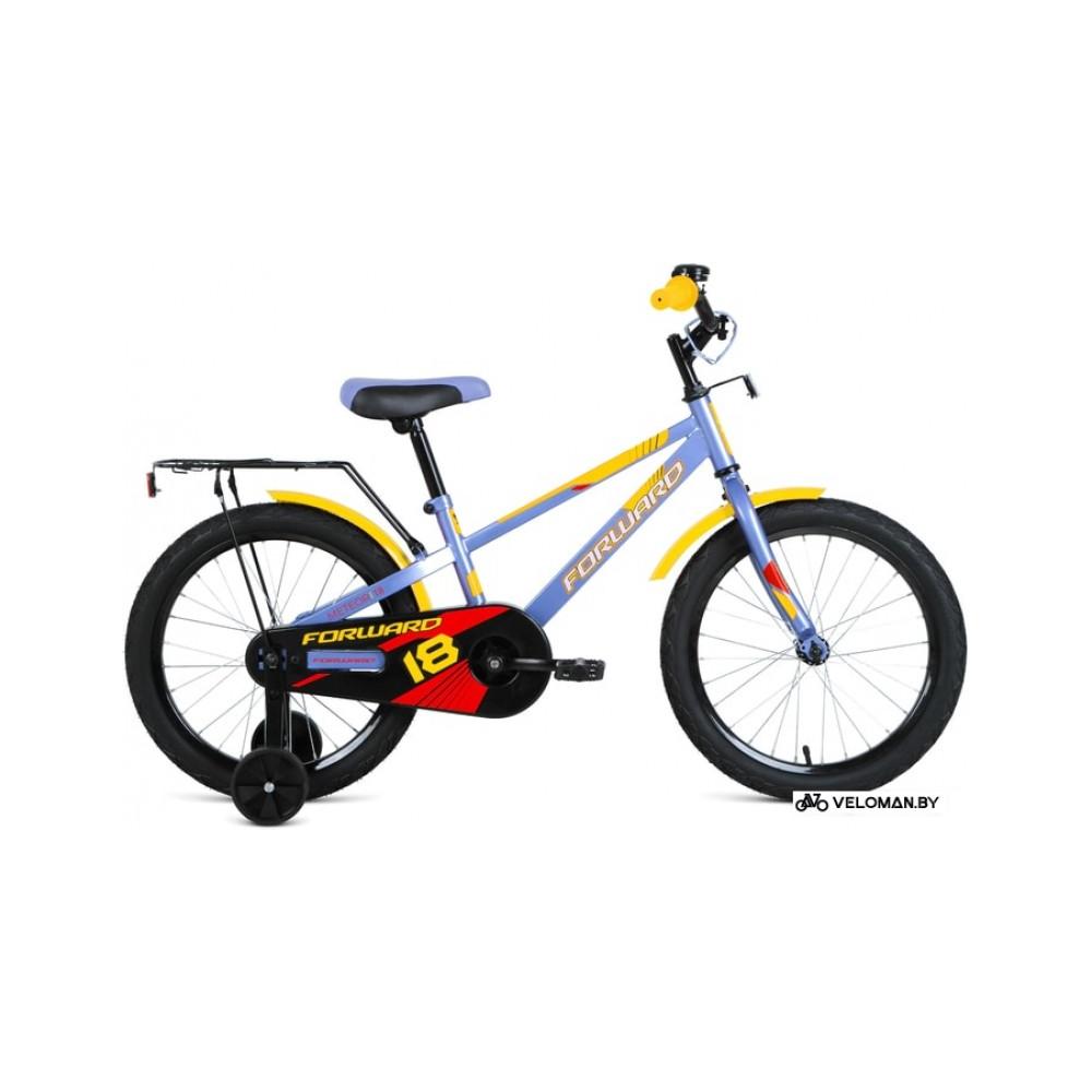 Детский велосипед Forward Meteor 18 2021 (голубой/желтый)