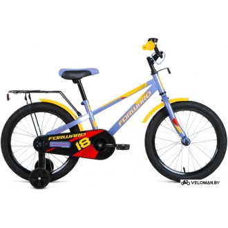 Детский велосипед Forward Meteor 18 2021 (голубой/желтый)