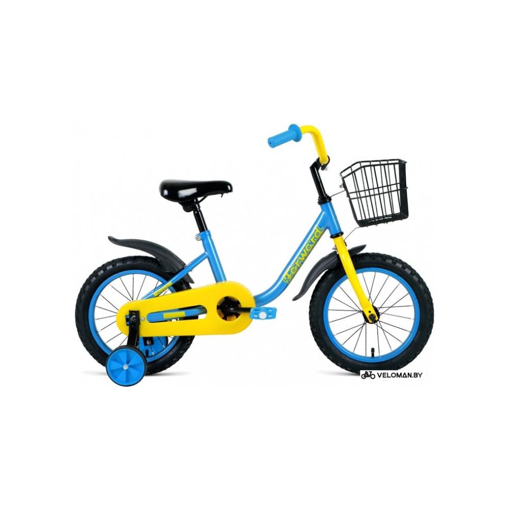 Детский велосипед Forward Barrio 16 2021 (голубой/желтый)