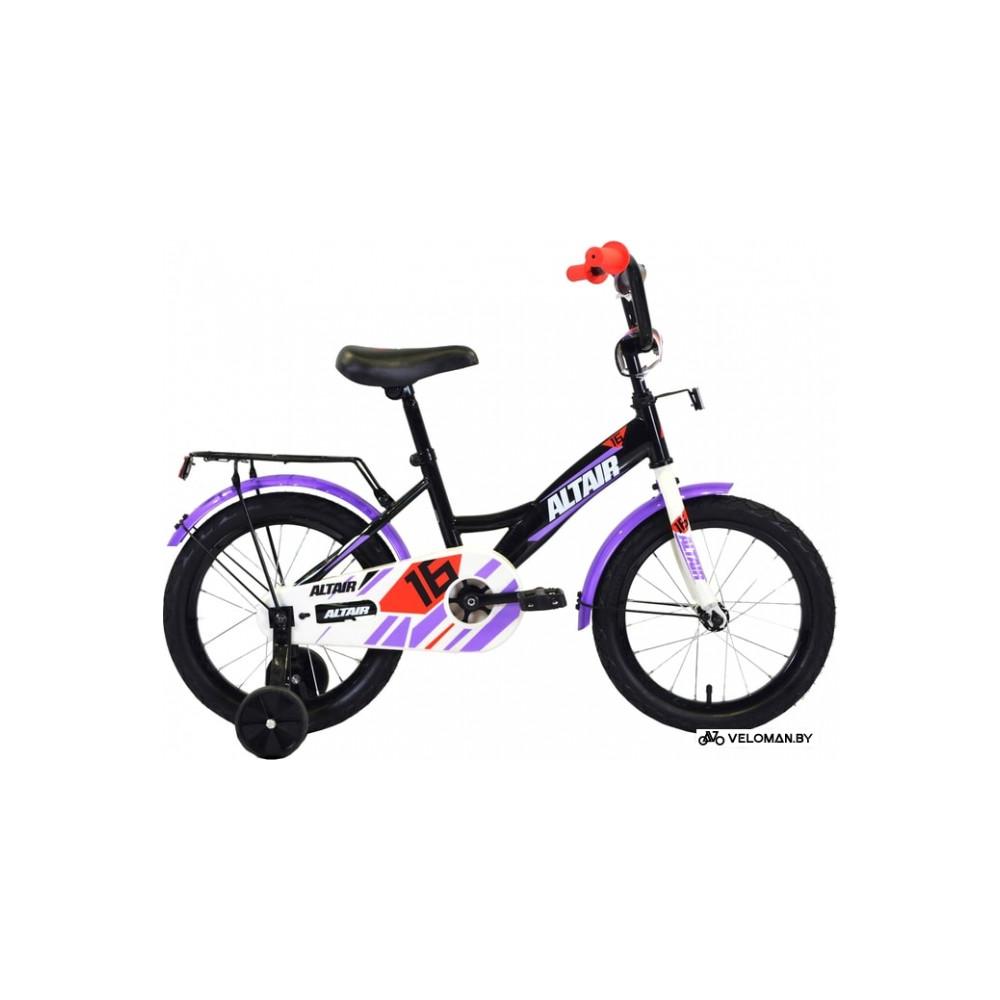 Детский велосипед Altair Kids 16 (черный/белый/фиолетовый, 2020)