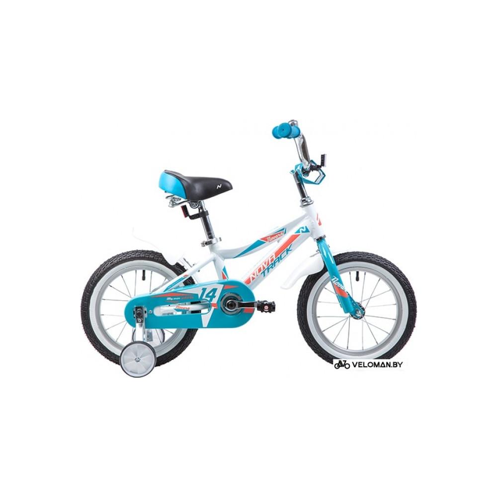 Детский велосипед Novatrack Novara 14 (белый/голубой, 2019)