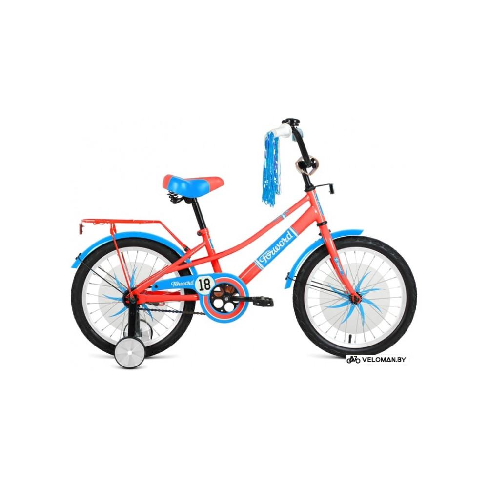 Детский велосипед Forward Azure 18 2021 (красный/голубой)