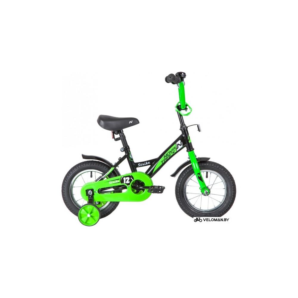 Детский велосипед Novatrack Strike 12 2020 123STRIKE.BKG20 (черный/зеленый)
