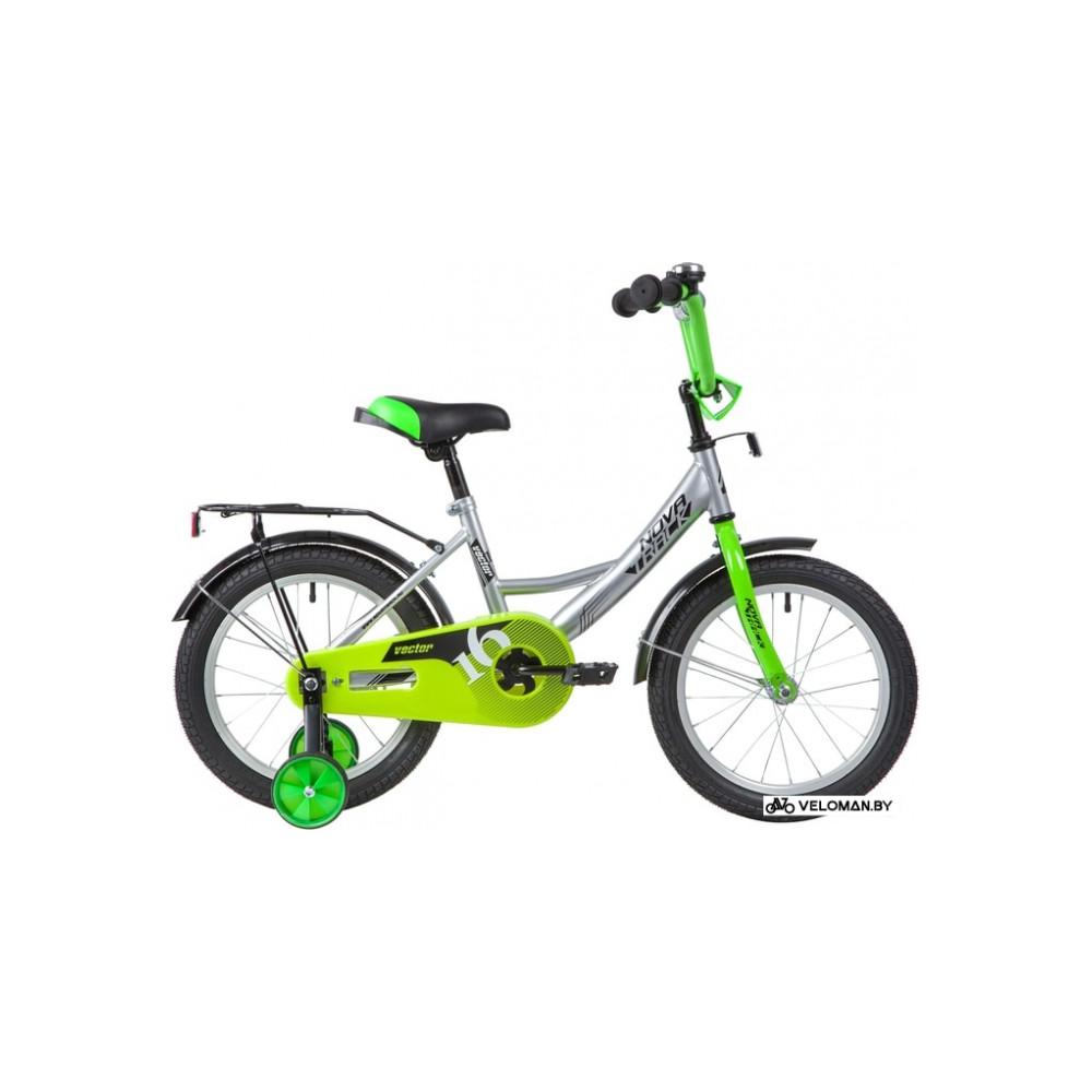 Детский велосипед Novatrack Vector 16 2020 163VECTOR.SL20 (серебристый/салатовый)