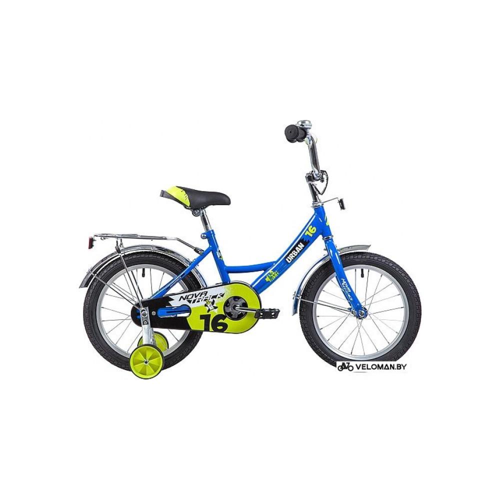 Детский велосипед Novatrack Urban 16 (синий/желтый, 2019)