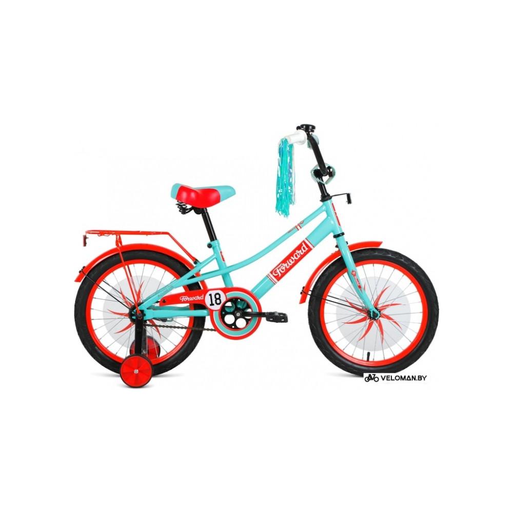 Детский велосипед Forward Azure 20 2021 (голубой/красный)