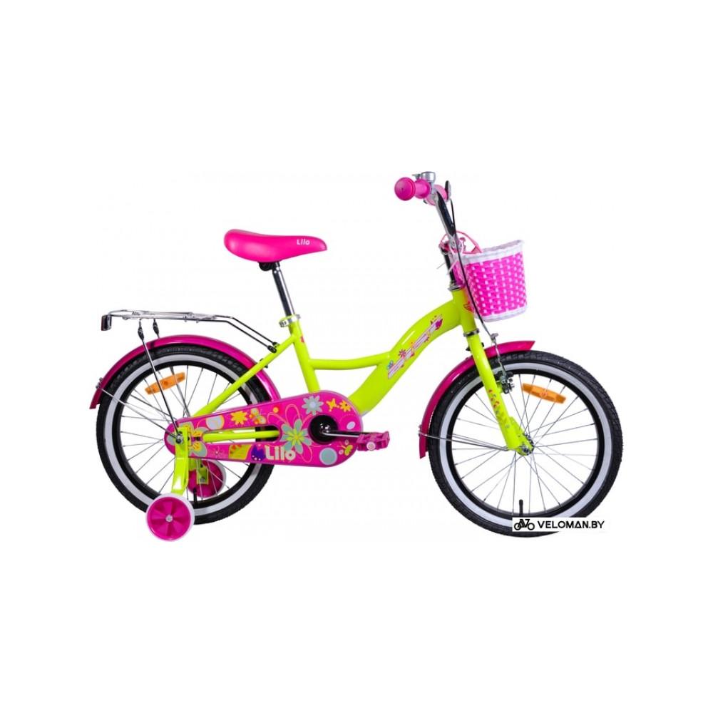 Детский велосипед AIST Lilo 18 (лимонный/розовый, 2019)