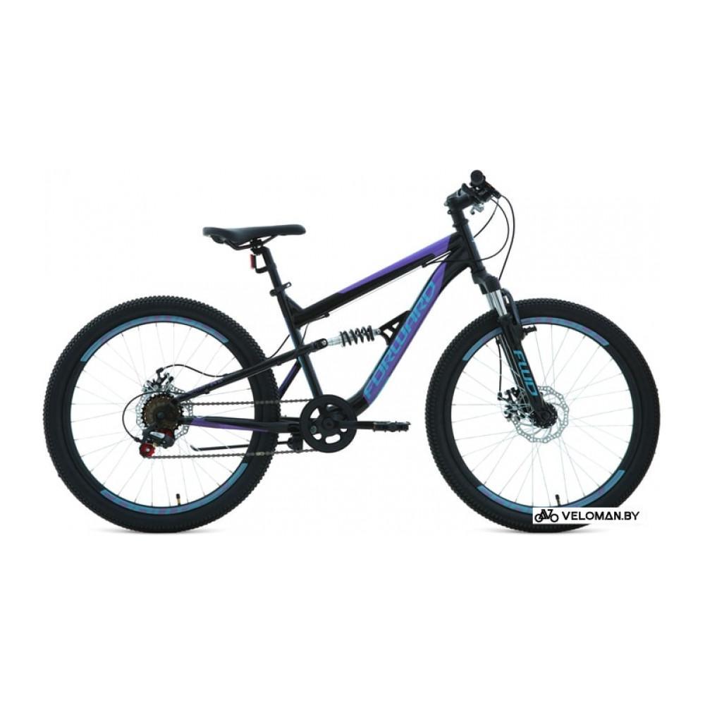 Велосипед Forward Raptor 24 2.0 disc 2020 (черный/фиолетовый)