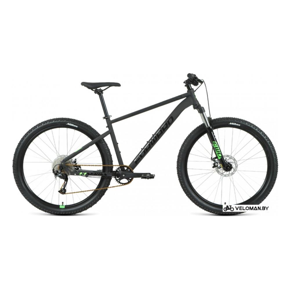 Велосипед горный Forward Sporting 27.5 XX D р.17 2022 (черный матовый/ярко-зеленый)