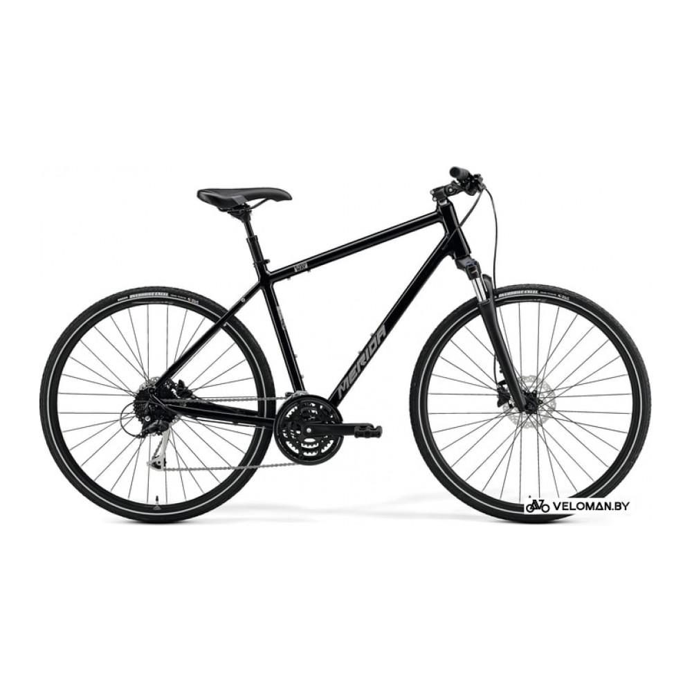 Велосипед Merida Crossway 100 M 2021 (глянцевый черный/матовый серебристый)