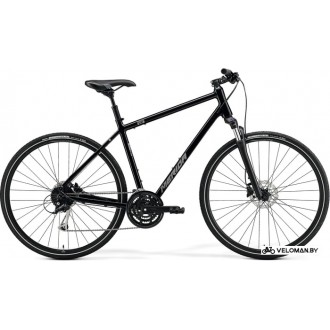 Велосипед гибридный Merida Crossway 100 M 2021 (глянцевый черный/матовый серебристый)