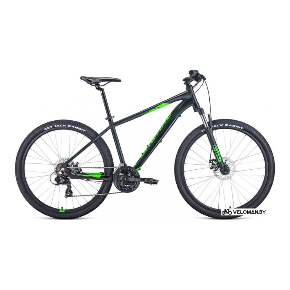 Велосипед горный Forward Apache 27.5 2.2 disc р.19 2021 (черный/зеленый)