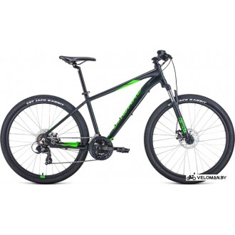 Велосипед горный Forward Apache 27.5 2.2 disc р.15 2021 (черный/зеленый)