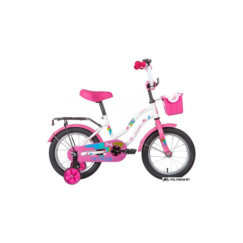 Детский велосипед Novatrack Tetris 14 2020 141TETRIS.WT20 (белый/розовый)