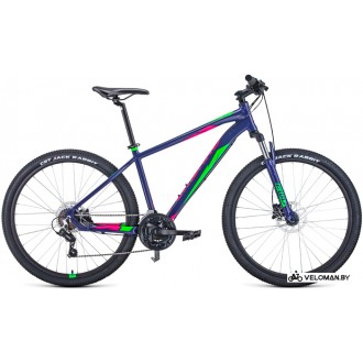 Велосипед горный Forward Apache 27.5 3.0 HD р.17 2022 (фиолетовый/зеленый)