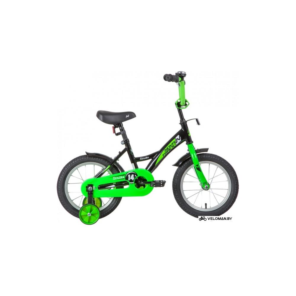 Детский велосипед Novatrack Strike 14 2020 143STRIKE.BKG20 (черный/зеленый)