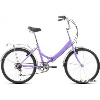 Велосипед городской Forward Valencia 24 2.0 2022 (фиолетовый/зеленый)