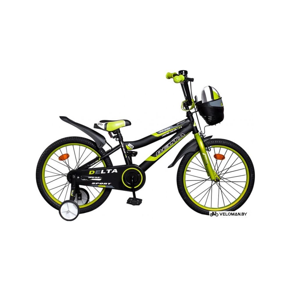 Детский велосипед Delta Sport 20 (черный/зеленый, 2019)