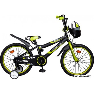 Детский велосипед Delta Sport 20 (черный/зеленый, 2019)