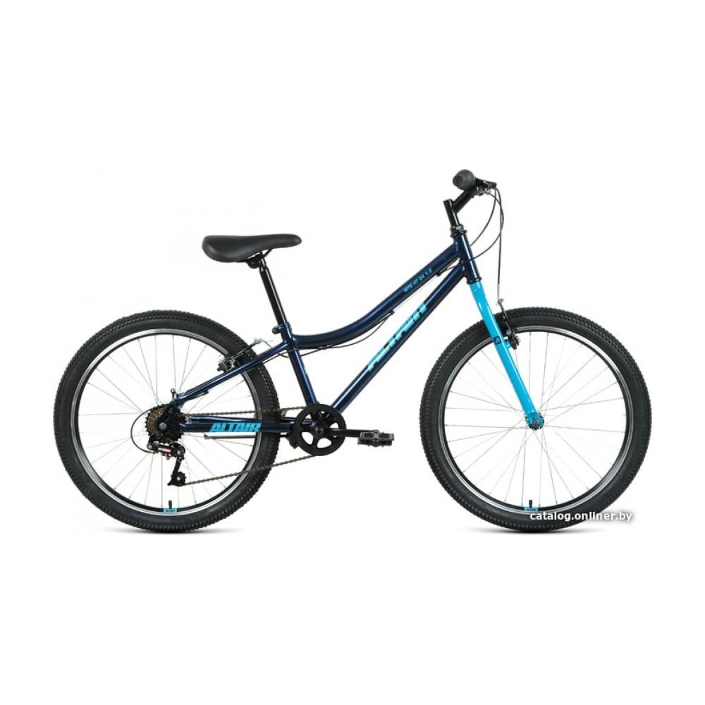 Велосипед горный Altair MTB HT 24 1.0 2021 (темно/синий/голубой)