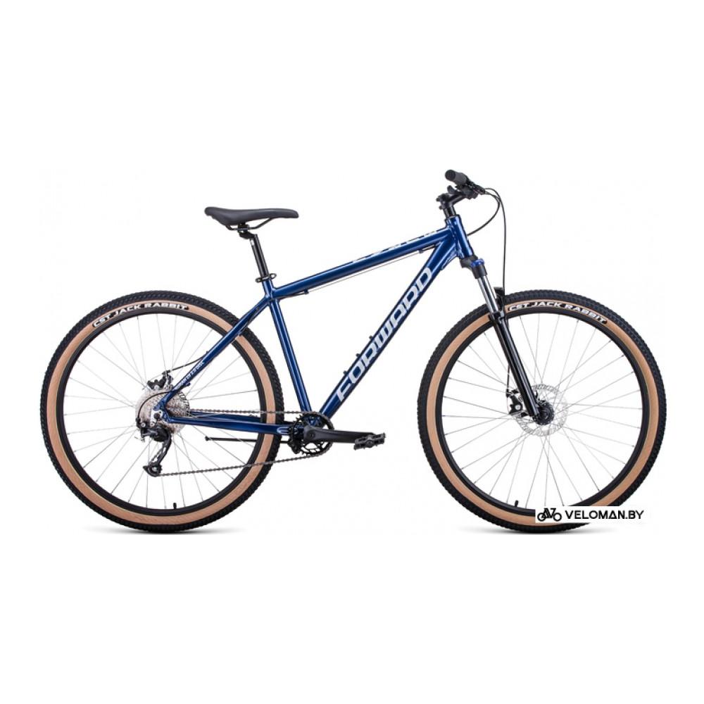 Велосипед горный Forward Buran 29 2.0 Disc 2021 (синий/серебристый)