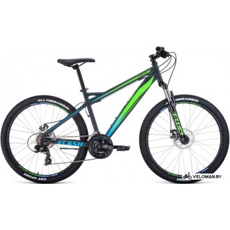 Велосипед горный Forward Flash 26 2.0 disc р.17 2020 (темно-серый/зеленый)