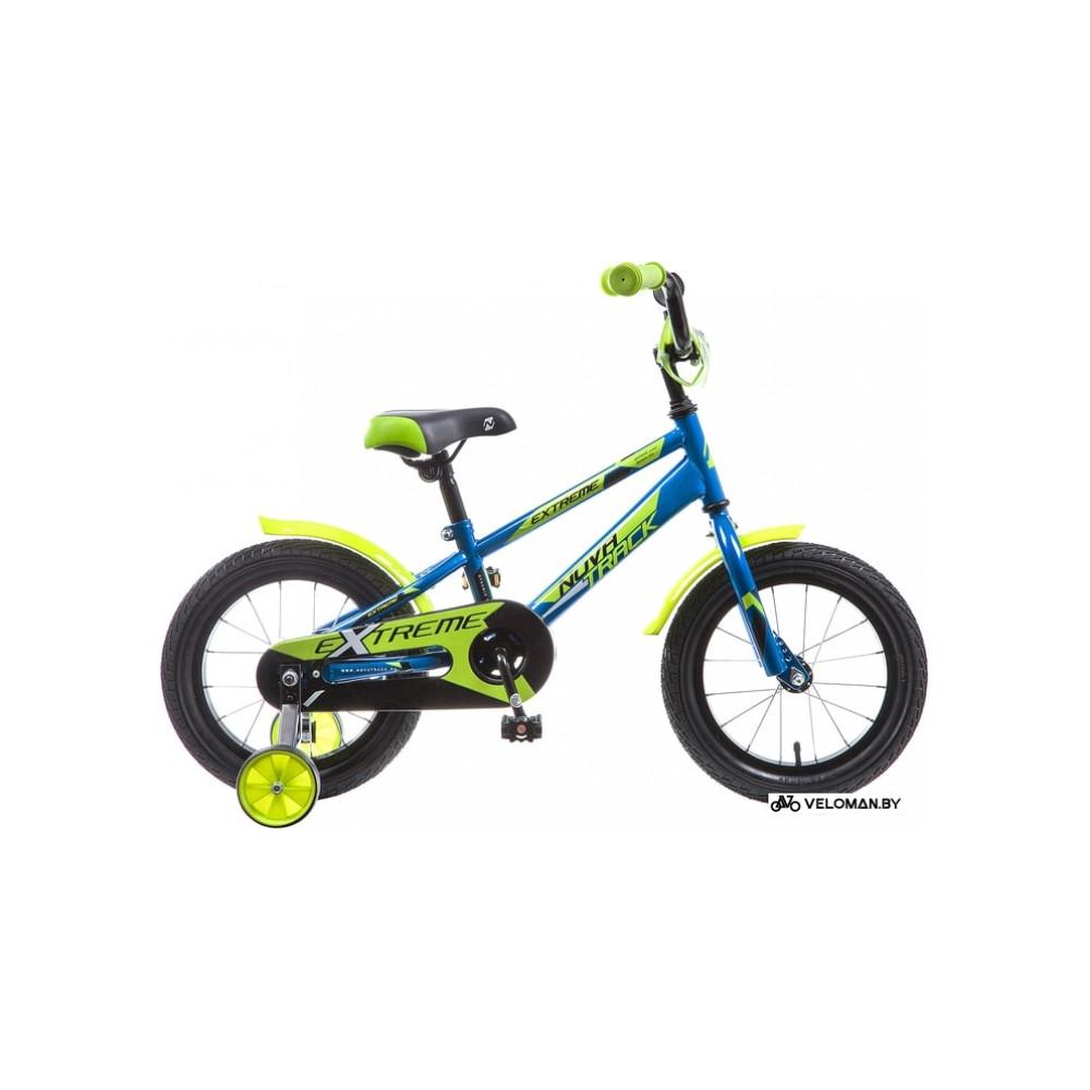 Детский велосипед Novatrack Extreme 16 (синий/зеленый, 2019)