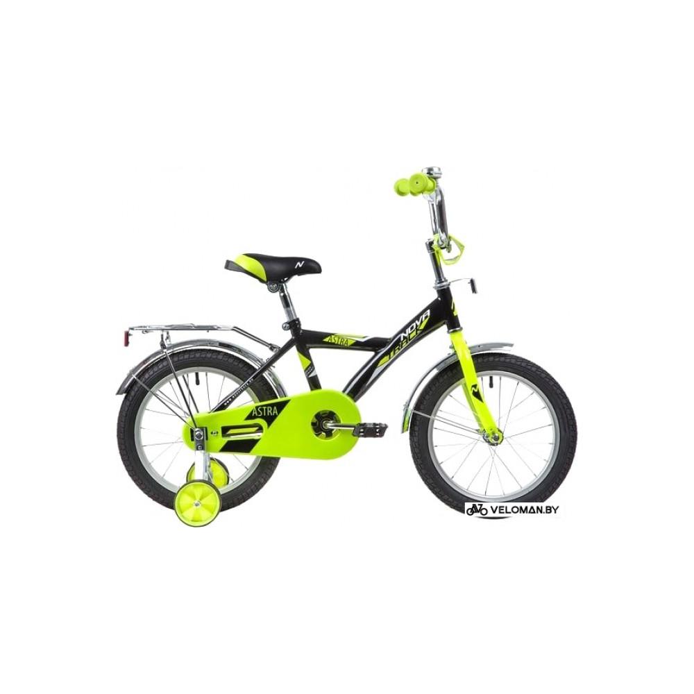 Детский велосипед Novatrack Astra 16 163ASTRA.BK20 (черный/салатовый, 2020)