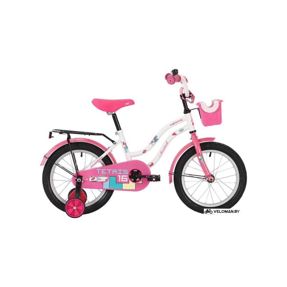 Детский велосипед Novatrack Tetris 18 2020 181TETRIS.WT20 (белый/розовый)