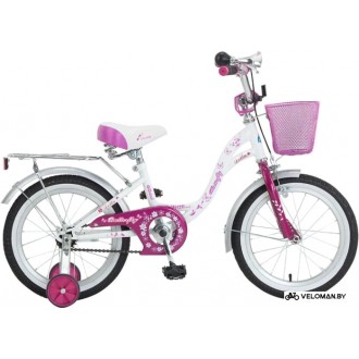 Детский велосипед Delta Butterfly 16 2020 (белый/розовый)