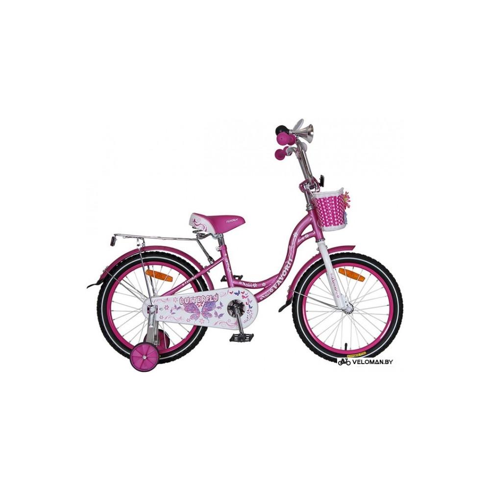 Детский велосипед Favorit Butterfly 18 2020 (розовый/белый)