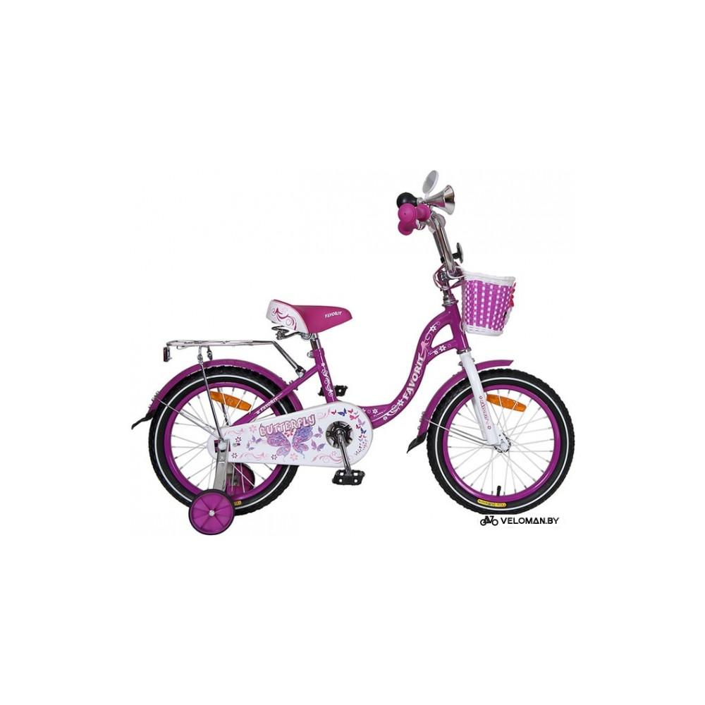 Детский велосипед Favorit Butterfly 16 2020 (фиолетовый)