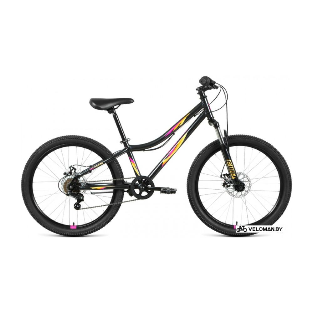 Велосипед горный Forward Iris 24 2.0 D 2022 (черный/розовый)